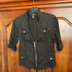 White House Black Market Black Utility Jacket